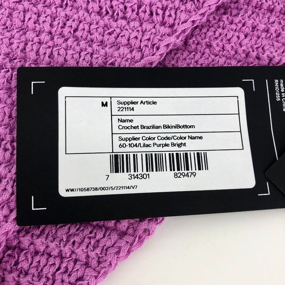 Weekday Lilac Purple Crochet Swim Bikini Bottom Medium NWT - Picture 2 of 4